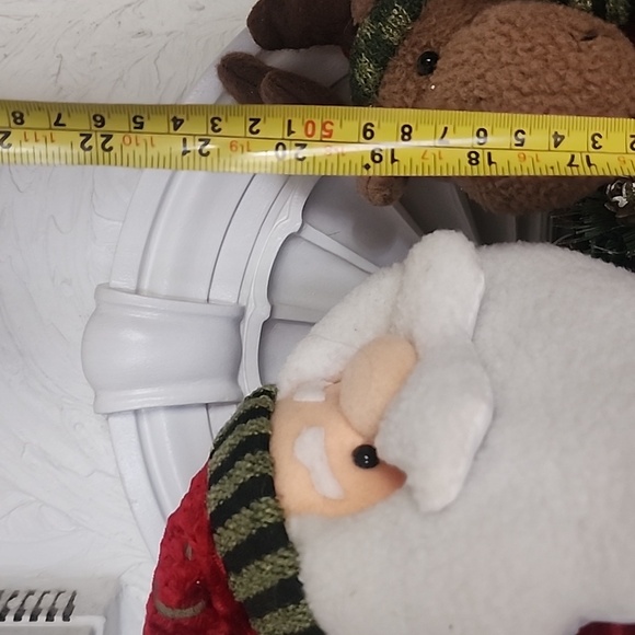 Beautiful Santa clause on wooden chimney, with deer and Snowman. - Picture 8 of 9